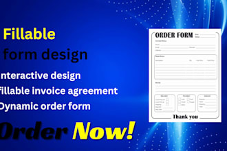 create, design interactive fillable PDF order forms, invoice