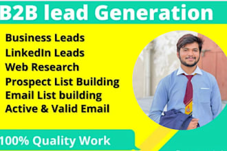 specialize in b2b lead generation, web research, contact list building
