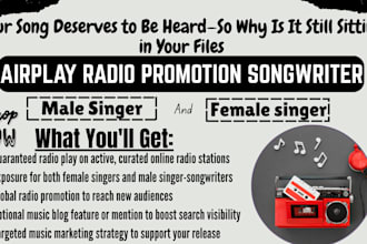 do female and male singer songwriter promote and play your song on airplay radio