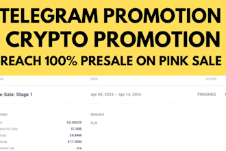 promote your meme coin to reach 100 percent presale progress on pink sale