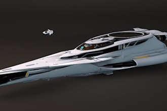 create 3d spaceship model,3d starship model, hard surface sci fi vehicles models
