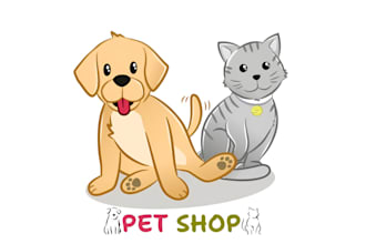 do professional modern pet shop, dog, cat, animal logo and any graphics design