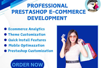 develop prestashop store, configure, theme customize, module, bug fix, upgrade