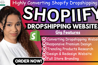 build shopify store, dropshipping website, shopify dropshipping store