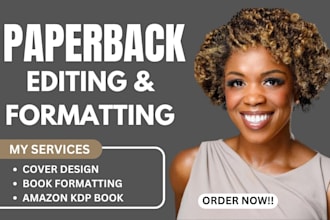 edit layout for amazon KDP paperback formatting, format book cover, cover design