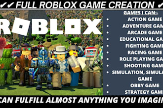do roblox full game creation, full game development, roblox game