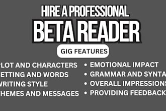 beta read your fiction novel, nonfiction as an professional