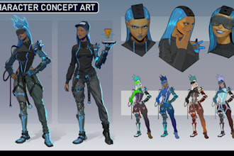 draw concept art sheet for your game