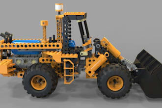 model 3d lego tractor, aircraft lego, moc design,roblox game car,3d brick model