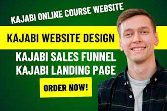 build kajabi online course website, design kajabi sales funnel landing page