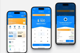 create virtual bank app, fintech app, p2p payment app, money transfer app