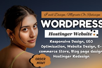 design or redesign hostinger wordpress website, webador, canva, duda, weebly wix