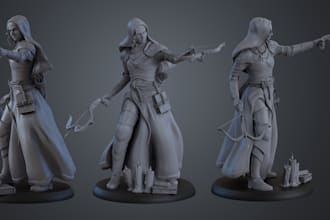 design printable 3d mini tabletop chess,warrior model,action posed stl,toy desgn
