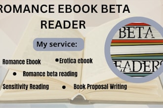 be beta reader for romance ebook, erotic book, alpha reader, sensitivity reader