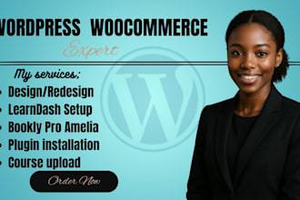redesign wordpress learndash lms website elementor bookly pro amelia