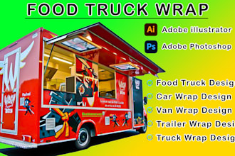 make unique food trucks, food truck wrap design, van, car, trailer wrap