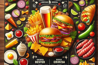 do an amazing menu design, food menu, restaurant menu design