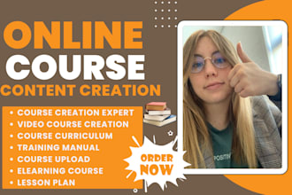 create online course content do training manual, course curriculum, lesson plan