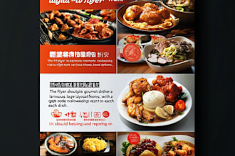 do a modern restaurant menu design, food menu and menu board