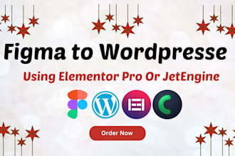 convert figma to wordpress using elementor pro  or jetengine