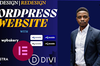 design wordpress website with avada, astra, elementor divi builder and wpbakery