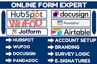 setup wufoo surveymonkey pandadoc docusign airtable jotform google forms hubspot