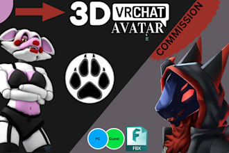 create 3d model vrchat avatar protogen furry vr character anime vrc avatar