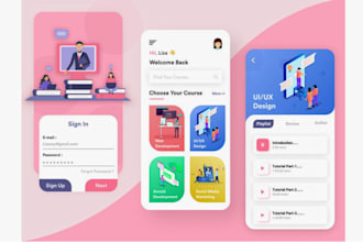develop elearning app, online course app, ai quiz app,educational app,school app