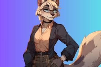 draw a headshot, burst up, waist up for your fursona, oc or furry art
