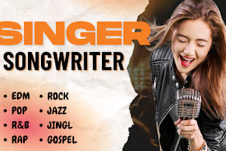 be your female singer and songwriter for love, relationship song