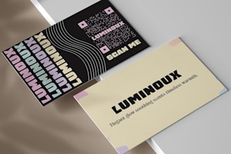 design luxury minimal business cards with qr code
