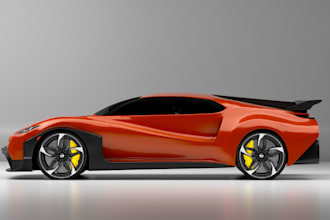 build up 3d automotive car design, car backplate render, car visualization, lego