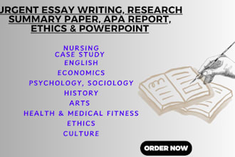 urgent research writing, summary and powerpoint
