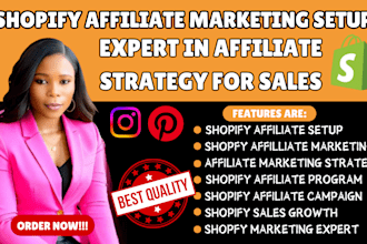 setup shopify affiliate marketing store, sales funnel and link promotion