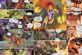 illustrate graphic novel superhero cartoon comic book character comic storyboard
