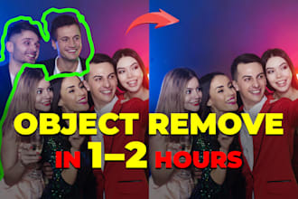 do object remove, photo editing, photoshop work, crop and resize in 2 hours