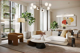 renovate 3d mid century house, interior design, minimalist room decor,d5 render
