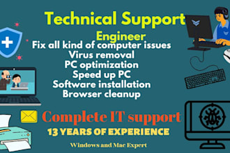 fix, repair windows 11 computer, mac laptop  optimization remotely