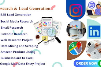 perform accurate data entry, lead generation, web research