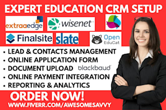 setup education CRM extraaedge wisenet submittable finalsite slate openeducat