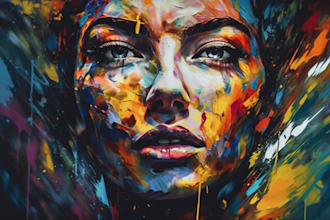 abstract art, portrait, oil paint, digital art for you