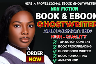 nonfiction ebook ghostwriter, non fiction book writer, ghost book writer, KDP