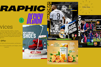 design eye catching sports poster and social media flyers