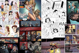 draw comic book, custom illustration, graphic novel as comic book artist