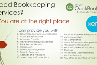 provide bookkeeping reconciliations and financial management services