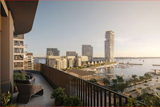 render photorealistic landscape design,rooftop building,3d real estate architect