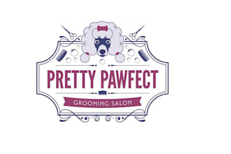 create modern dog grooming logo design for you