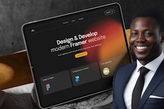 design a responsive website UI UX design in framer, landing page design