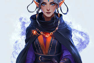 draw fantasy dnd art, monster character, and dnd party