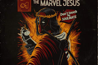 draw vintage retro style like a comic cover